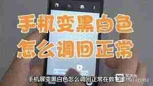 苹果手机变成黑白怎么恢复彩色