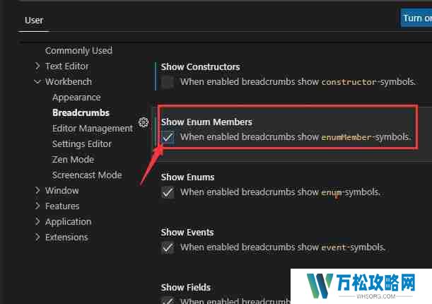 vscode怎么显示枚举成员